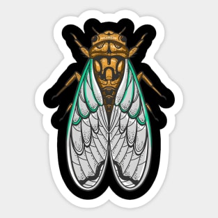 Cicada Flowers Insect Bug Tattoo Entomology Sticker